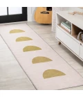 Luola Minimalist Geometric Machine-Washable Cream/Moss 2 ft. x 8 ft. Runner Rug