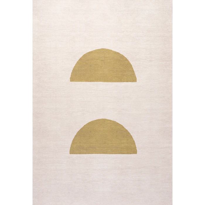 Luola Minimalist Geometric Machine-Washable Cream/Moss 4 ft. x 6 ft. Area Rug