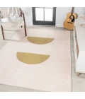 Luola Minimalist Geometric Machine-Washable Cream/Moss 3 ft. x 5 ft. Area Rug