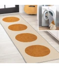 Cirkel Minimalist Geometric Dot Machine-Washable Cream/Terracotta 2 ft. x 8 ft. Runner Rug