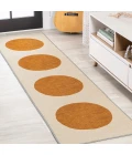 Cirkel Minimalist Geometric Dot Machine-Washable Cream/Terracotta 2 ft. x 8 ft. Runner Rug