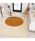 Cirkel Minimalist Geometric Dot Machine-Washable Cream/Terracotta 8 ft. x 10 ft. Area Rug