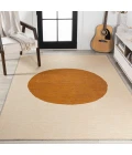 Cirkel Minimalist Geometric Dot Machine-Washable Cream/Terracotta 8 ft. x 10 ft. Area Rug
