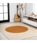 Cirkel Minimalist Geometric Dot Machine-Washable Cream/Terracotta 8 ft. x 10 ft. Area Rug