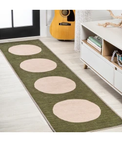 Jonathany Wsh113B WSH113B Green/Cream Area Rug 2 ft. X 8 ft. Rectangle
