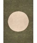 Cirkel Minimalist Geometric Dot Machine-Washable Green/Cream 8 ft. x 10 ft. Area Rug