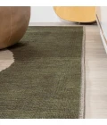 Cirkel Minimalist Geometric Dot Machine-Washable Green/Cream 8 ft. x 10 ft. Area Rug