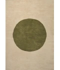 Cirkel Minimalist Geometric Dot Machine-Washable Cream/Green 3 ft. x 5 ft. Area Rug