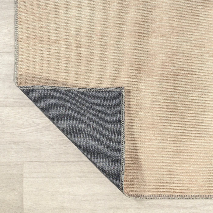 Cirkel Minimalist Geometric Dot Machine-Washable Cream/Green 2 ft. x 8 ft. Runner Rug