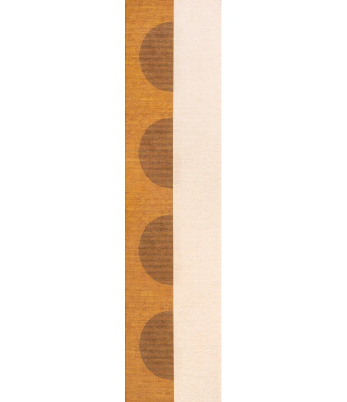 Demie Minimalist Graphic Circle Machine-Washable Brown/Cream/Terracotta 2 ft. x 8 ft. Runner Rug