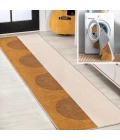 Demie Minimalist Graphic Circle Machine-Washable Brown/Cream/Terracotta 2 ft. x 8 ft. Runner Rug