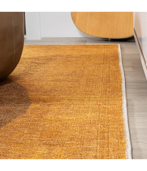 Demie Minimalist Graphic Circle Machine-Washable Brown/Cream/Terracotta 2 ft. x 8 ft. Runner Rug