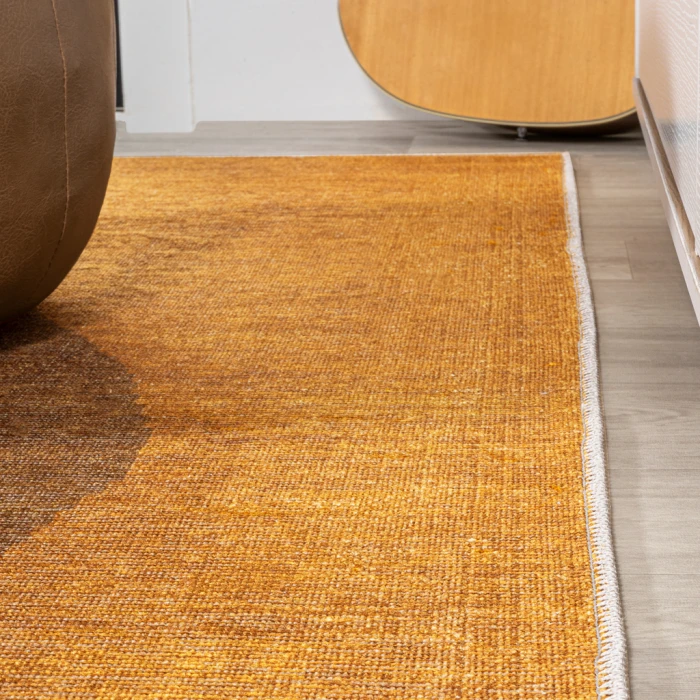Demie Minimalist Graphic Circle Machine-Washable Brown/Cream/Terracotta 5 ft. x 8 ft. Area Rug