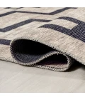 Ashkii Minimalist Medallion Machine-Washable Ivory/Dark Gray 2 ft. x 8 ft. Runner Rug