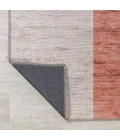 Raita Modern Distressed Stripe Machine-Washable Ivory/Peach 5 ft. x 8 ft. Area Rug