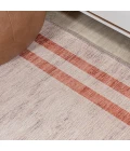 Raita Modern Distressed Stripe Machine-Washable Ivory/Peach 5 ft. x 8 ft. Area Rug