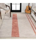 Raita Modern Distressed Stripe Machine-Washable Ivory/Peach 5 ft. x 8 ft. Area Rug