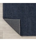Linja Solid Centre Stripe Machine-Washable Navy/Gray 8 ft. x 10 ft. Area Rug