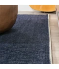 Linja Solid Centre Stripe Machine-Washable Navy/Gray 8 ft. x 10 ft. Area Rug
