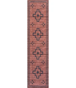 Jonathany Wsh118A WSH118A Red/Dark Gray Area Rug 2 ft. X 8 ft. Rectangle