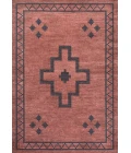 Korsa Geometric Medallion Machine-Washable Red/Dark Gray 3 ft. x 5 ft. Area Rug