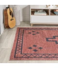 Korsa Geometric Medallion Machine-Washable Red/Dark Gray 3 ft. x 5 ft. Area Rug