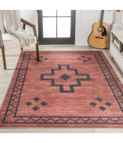 Jonathany Wsh118A WSH118A Red/Dark Gray Area Rug 8 ft. 10 in. X 12 ft. Rectangle