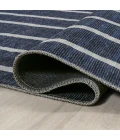 Rand Distressed Ticking Stripe Machine-Washable Navy/Gray 2 ft. x 8 ft. Runner Rug