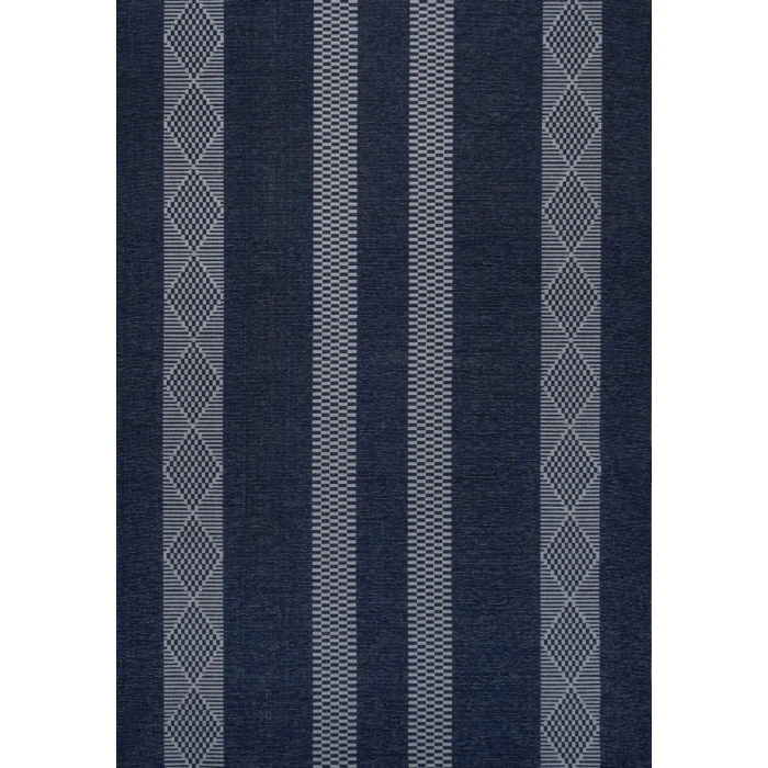 Nautisk Trellis Stripe Machine-Washable Navy/Gray 3 ft. x 5 ft. Area Rug