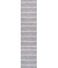Bande Distressed Ticking Stripe Machine-Washable Lavender/Ivory 2 ft. x 8 ft. Runner Rug