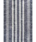 Vichy Geometric Striped Machine-Washable Slate Gray/Ivory 9 ft. x 12 ft. Area Rug