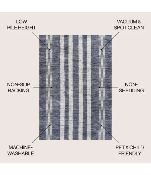 Jonathan Y WASHABLE Gray WSH122C 3ft.-11in. X 6ft. Rect. Rug