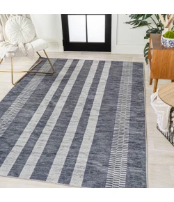 Jonathany Washable WSH122C Slate Gray/Ivory Area Rug 8 ft. 10 in. X 12 ft. Rectangle