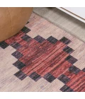 Timantii Modern Trellis Kilim Machine-Washable Red/Ivory 2 ft. x 8 ft. Runner Rug