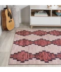 Timantii Modern Trellis Kilim Machine-Washable Red/Ivory 3 ft. x 5 ft. Area Rug