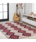 Timantii Modern Trellis Kilim Machine-Washable Red/Ivory 3 ft. x 5 ft. Area Rug