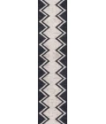 Siksak Modern Chevron Border Machine-Washable Ivory/Navy 2 ft. x 8 ft. Runner Rug