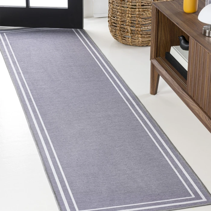 Jonathan Y WASHABLE Gray WSH125A 2ft. X 8ft. Rect. Rug