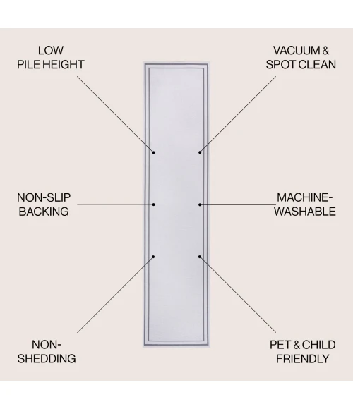 Jonathan Y WASHABLE White WSH125B 2ft. X 8ft. Rect. Rug