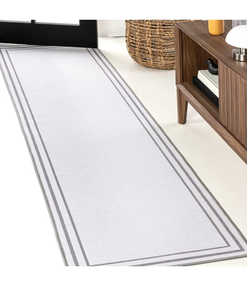 Jonathan Y WASHABLE White WSH125B 2ft. X 8ft. Rect. Rug