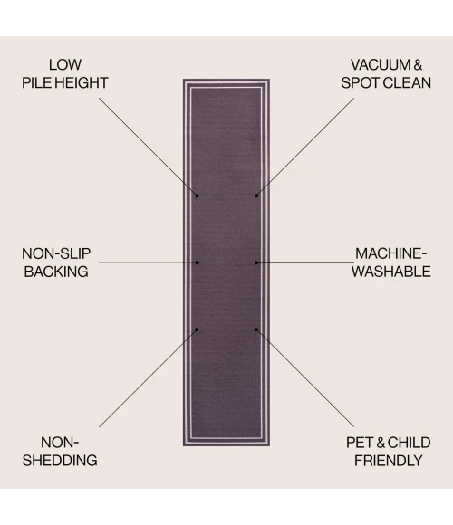 Jonathan Y WASHABLE Purple WSH125C 2ft. X 8ft. Rect. Rug