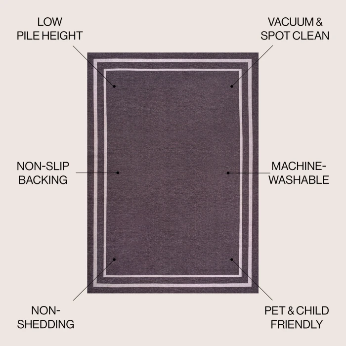 Jonathan Y WASHABLE Purple WSH125C 2ft.-11in. X 5ft. Rect. Rug