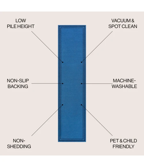 Jonathan Y WASHABLE Blue WSH125E 2ft. X 8ft. Rect. Rug