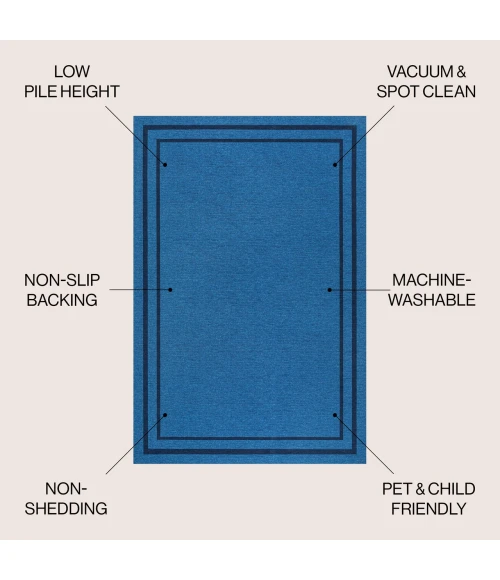 Jonathan Y WASHABLE Blue WSH125E 5ft.3in. X 7ft.7in. Rect. Rug