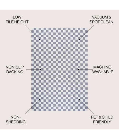 Jonathan Y WASHABLE Gray WSH126A 2ft.-11in. X 5ft. Rect. Rug