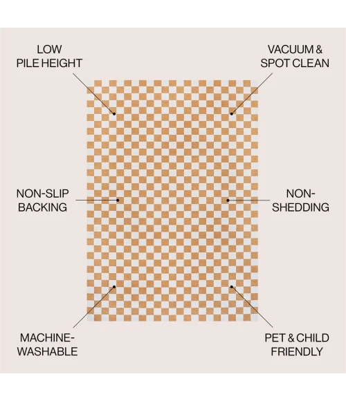 Jonathan Y WASHABLE Gold WSH126B 7ft.-10in. X 10ft. Rect. Rug