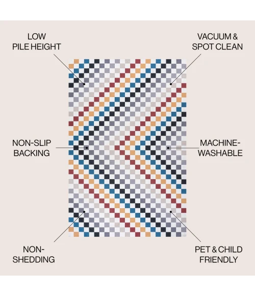 Jonathan Y WASHABLE Multi-Colored WSH126D 7ft.-10in. X 10ft. Rect. Rug