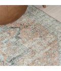Armae Distressed Medallion Chenille Machine-Washable Terra/Blue 5 ft. x 8 ft. Area Rug