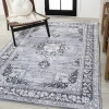 Jonathany Washable WSH201A Gray/White Area Rug 5 ft. 3 in. X 7 ft. 7 in. Rectangle