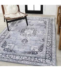 Jonathany Washable WSH201A Gray/White Area Rug 2 ft. 11 in. X 5 ft. Rectangle